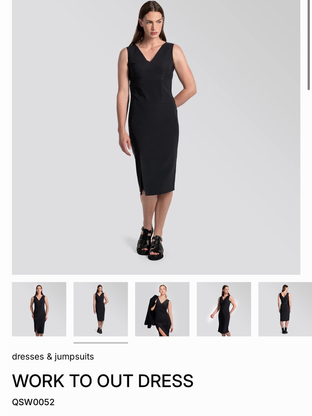 Epoque Sleeveless V-Neck Midi Sheath Dress in Black